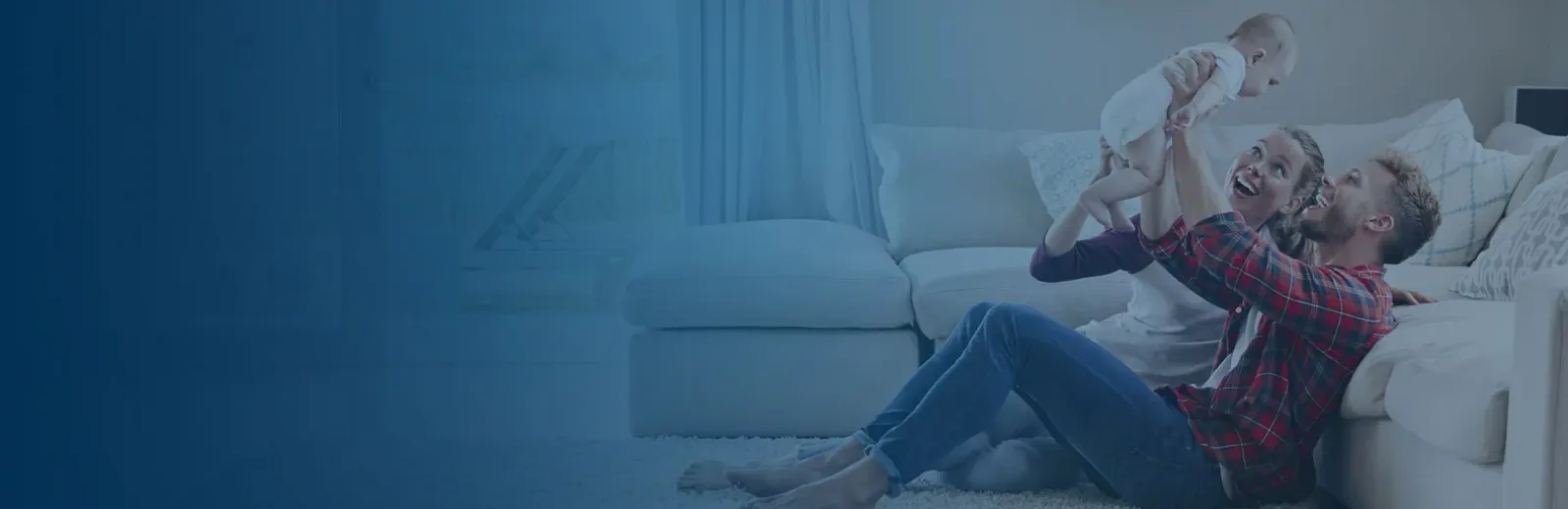 Parents playing with baby